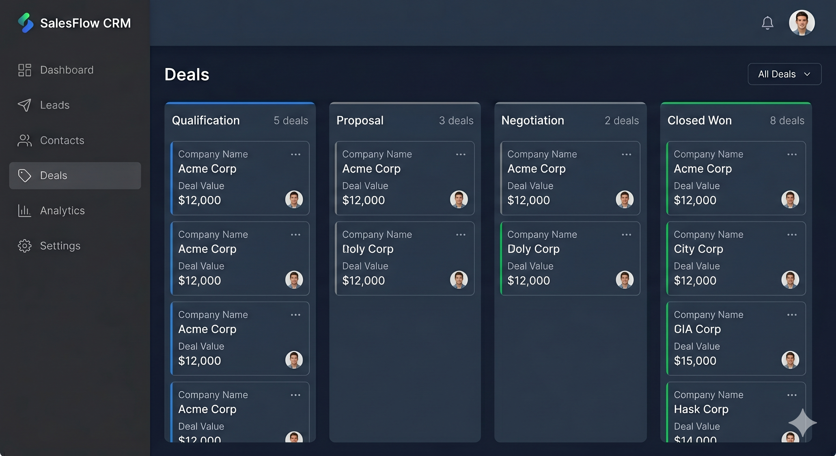 CRM personalizado — gestión de clientes